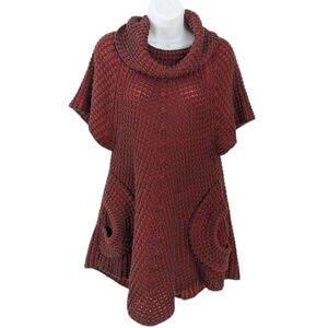 Joseph Ribkoff textured knit tunic cover up cape poncho size Small F1